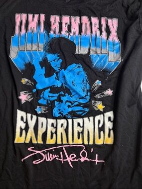 Jimi Hendrix Experience Graphic Tee - Black with Blue, Pink & Yellow